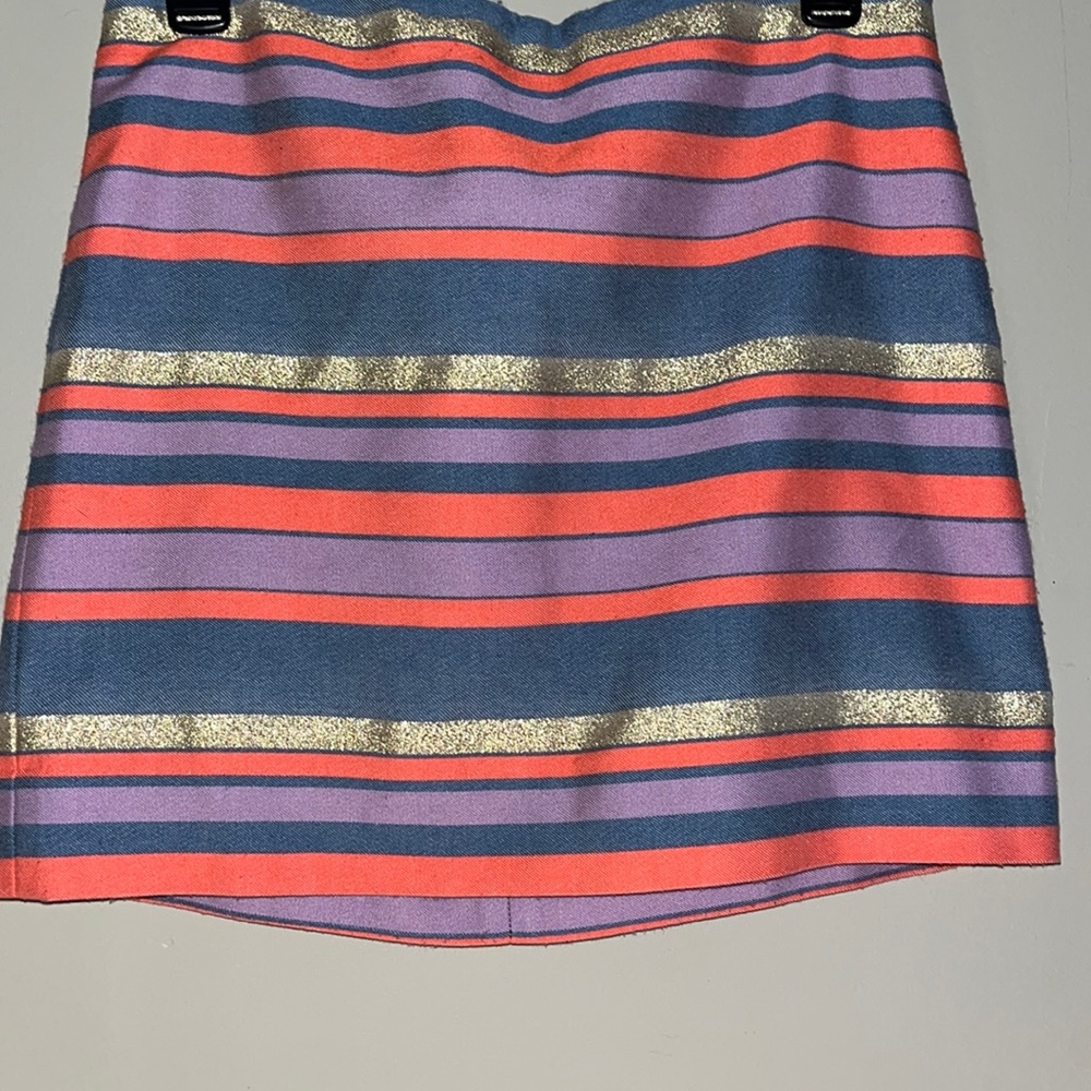 NWOT J Crew Mini Skirt with Gold, Lilac, and Neon Orange dbl layered